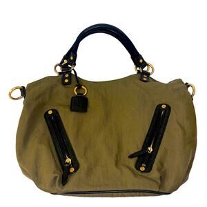 ELLINGTON canvas oversized work interview outfit olive green shoulder bag